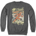 DC FLASH/JUST PASSING THROUGH - ADULT CREWNECK SWEATSHIRT - CHARCOAL