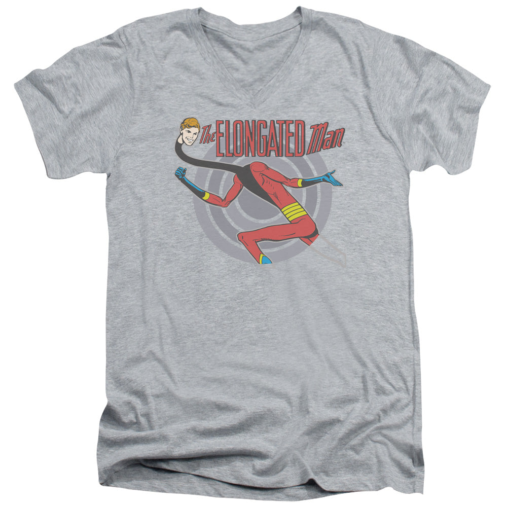 DC/ELONGATED MAN - S/S ADULT V-NECK 30/1 - ATHLETIC HEATHER