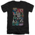 DC/JUSTICE LEAGUE BOXES - S/S ADULT V-NECK 30/1 - BLACK