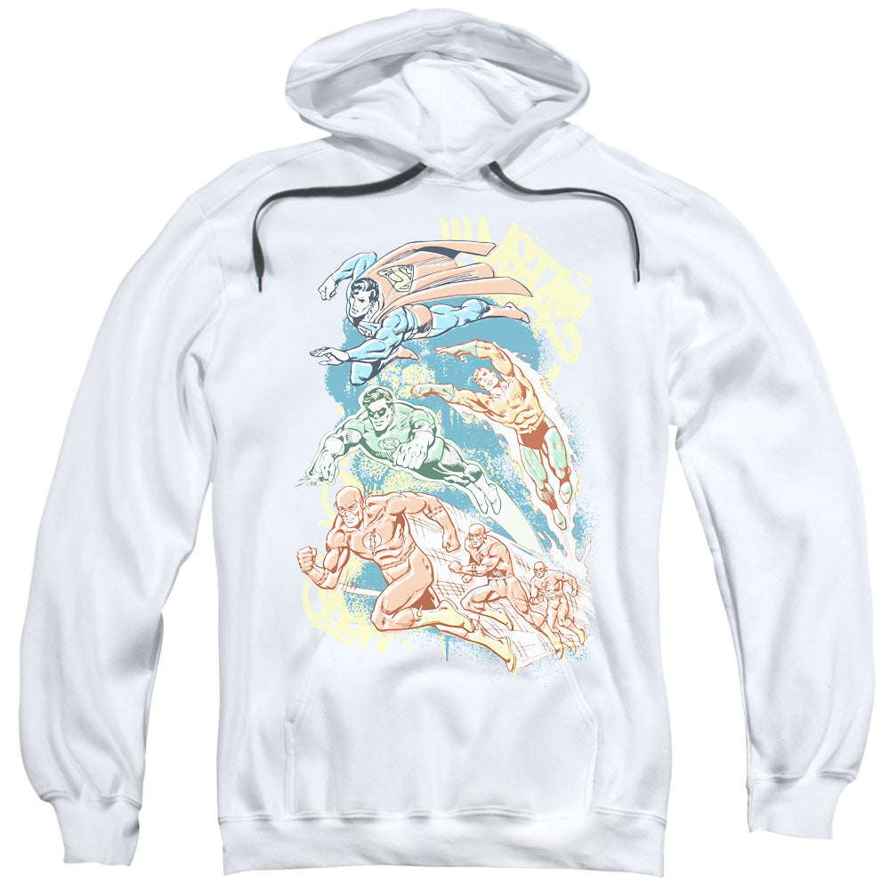 DC/HALFTONE LEAGUE - ADULT PULLOVER HOODIE - WHITE