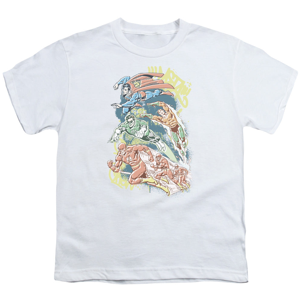 DC/HALFTONE LEAGUE - S/S YOUTH 18/1 - WHITE