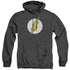 DC FLASH/FLASH LOGO - ADULT HEATHER HOODIE - BLACK