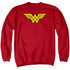DC/WONDER WOMAN LOGO - ADULT CREWNECK SWEATSHIRT - RED