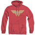 DC/WW LOGO - ADULT HEATHER HOODIE - RED
