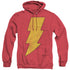 DC/SHAZAM LOGO DISTRESSED - ADULT HEATHER HOODIE - RED