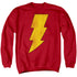 DC/SHAZAM LOGO DISTRESSED - ADULT CREWNECK SWEATSHIRT - RED