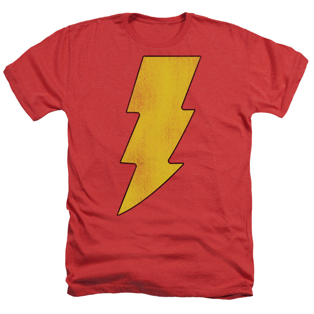 DC/SHAZAM LOGO DISTRESSED - ADULT HEATHER - RED