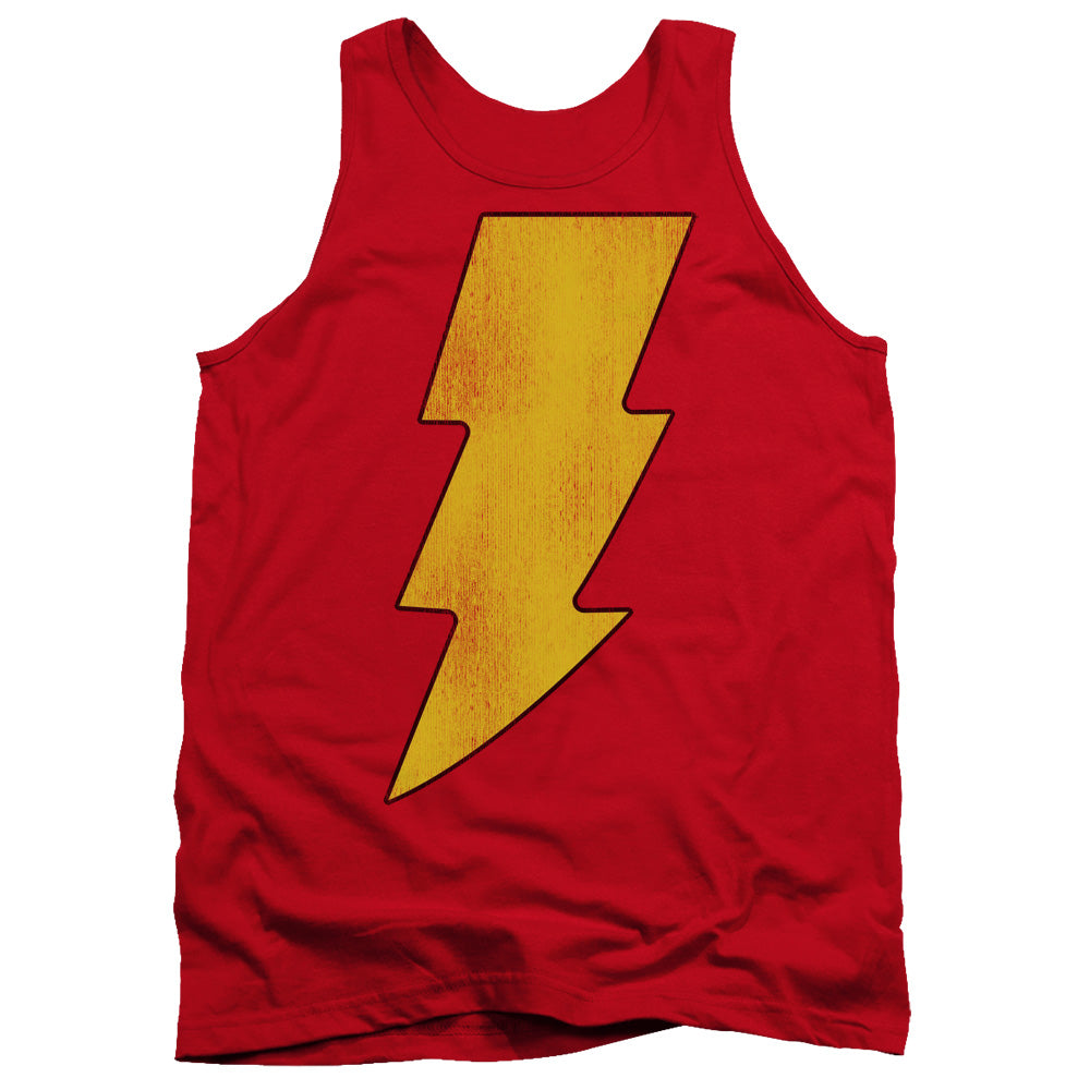 DC/SHAZAM LOGO DISTRESSED - ADULT TANK - RED
