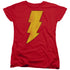 DC/SHAZAM LOGO DISTRESSED - S/S WOMENS TEE - RED
