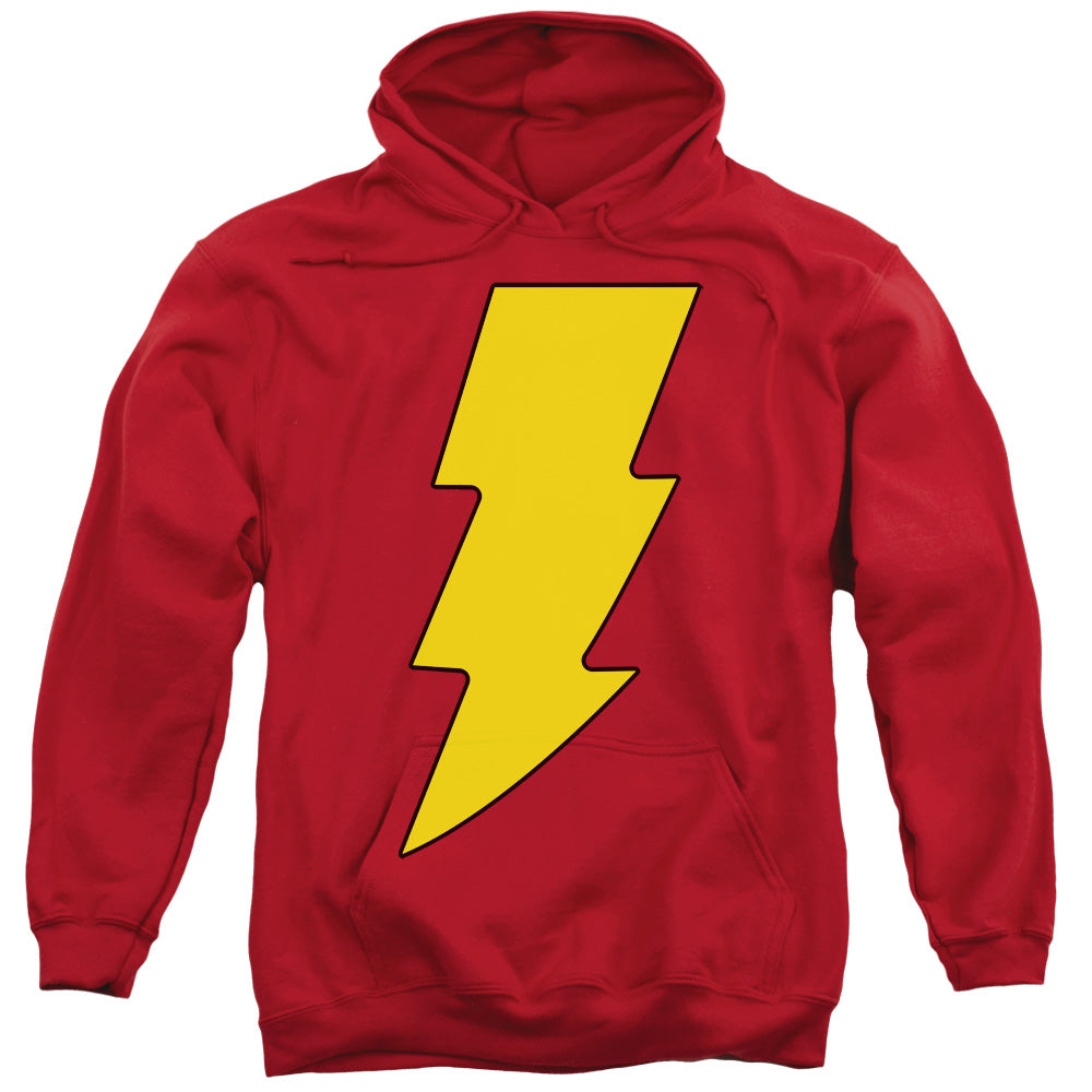DC/SHAZAM LOGO - ADULT PULLOVER HOODIE - RED