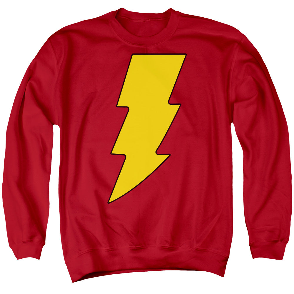 DC/SHAZAM LOGO - ADULT CREWNECK SWEATSHIRT - RED