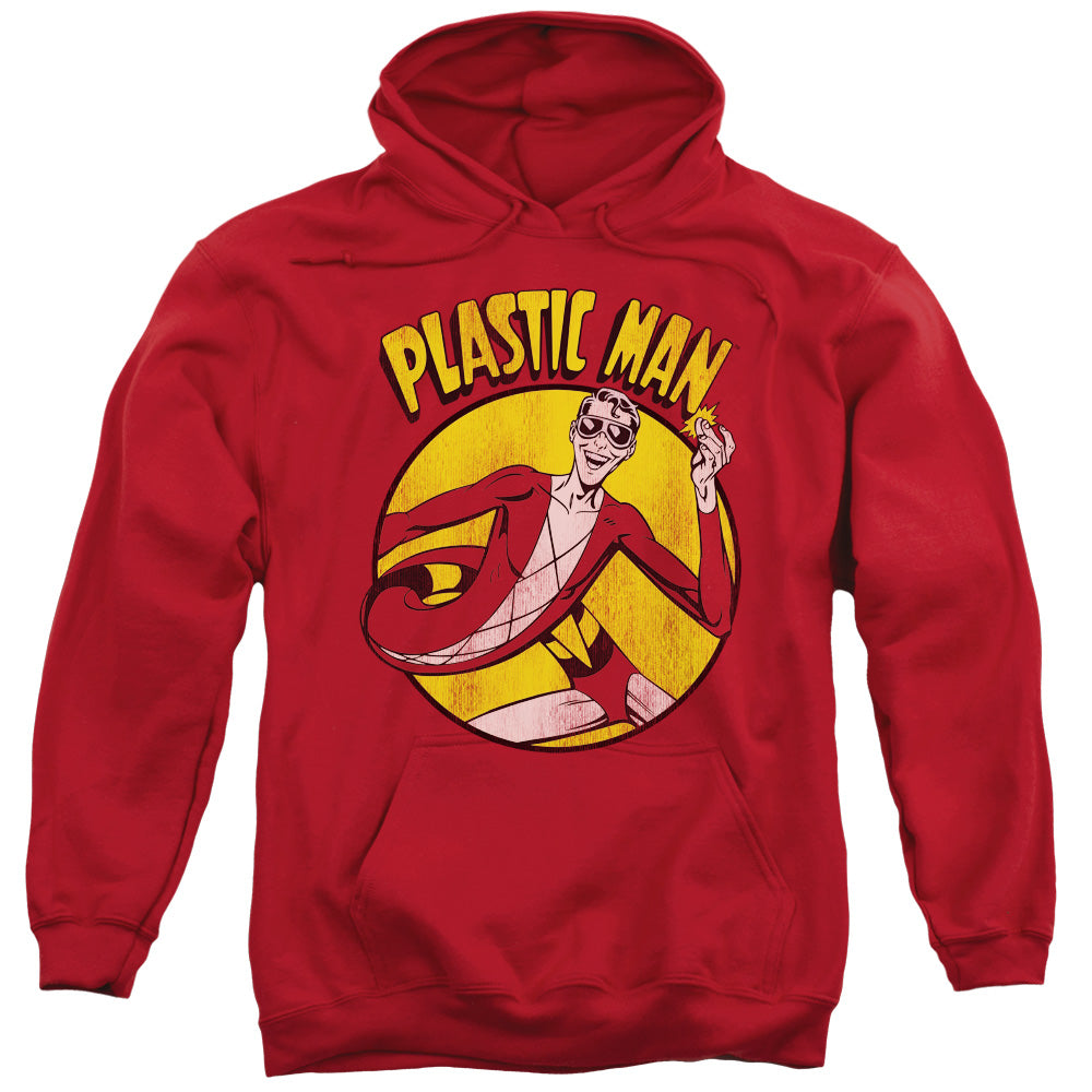 DC/PLASTIC MAN - ADULT PULLOVER HOODIE - RED