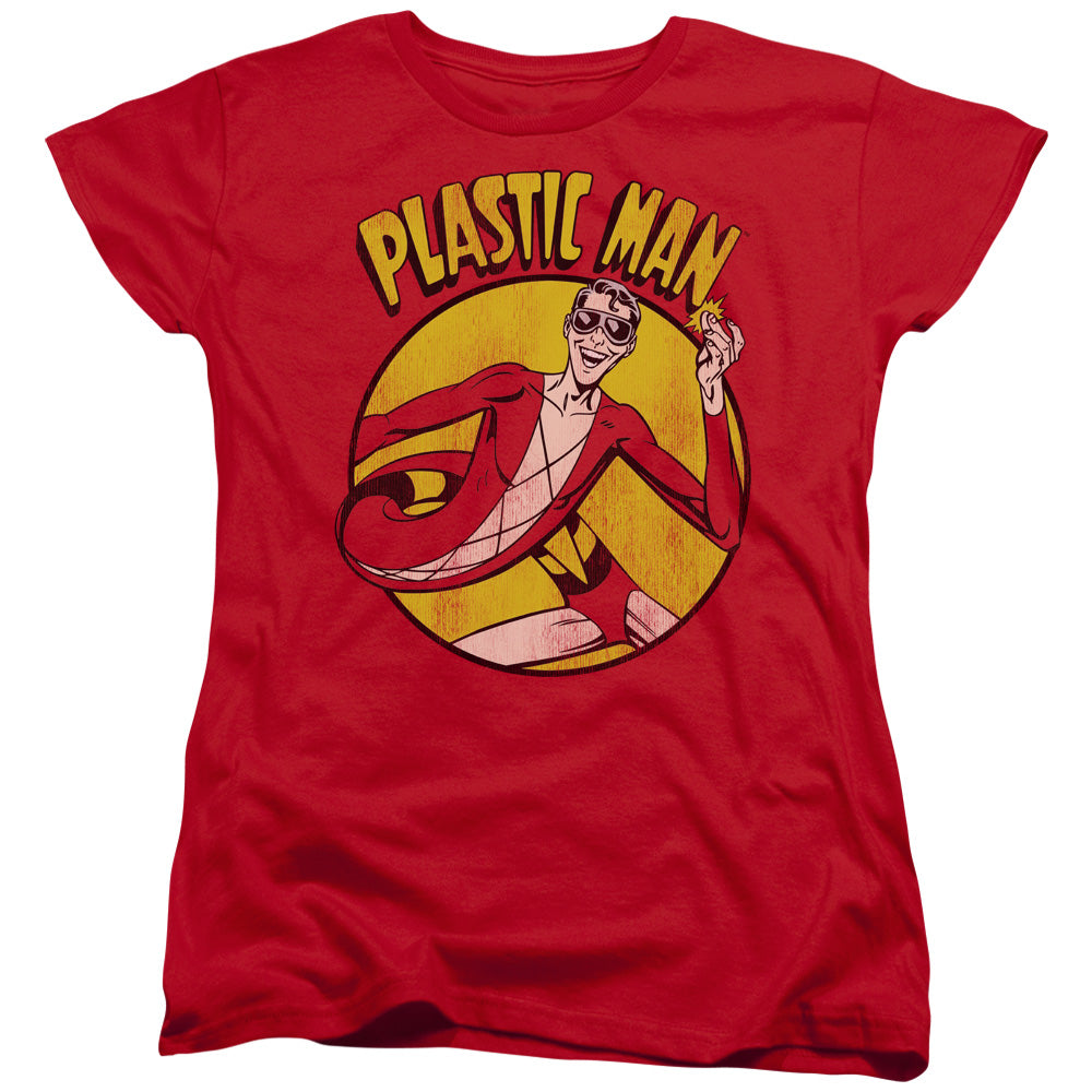 DC/PLASTIC MAN - S/S WOMENS TEE - RED
