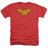 DC/WONDER WOMAN LOGO DIST - ADULT HEATHER - RED