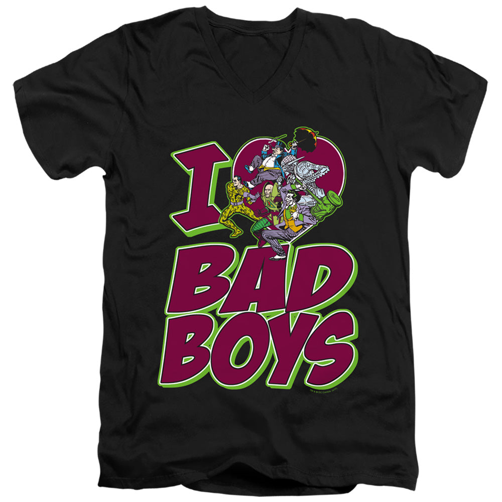 DC/I HEART BAD BOYS - S/S ADULT V-NECK 30/1 - BLACK