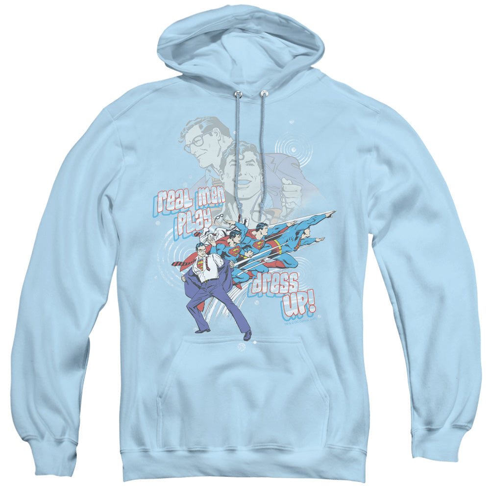 DC/REAL MEN - ADULT PULLOVER HOODIE - LIGHT BLUE