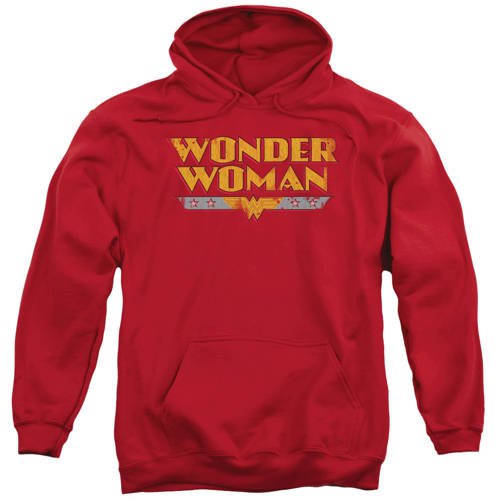 DC/WONDER WOMAN LOGO - ADULT PULLOVER HOODIE - RED