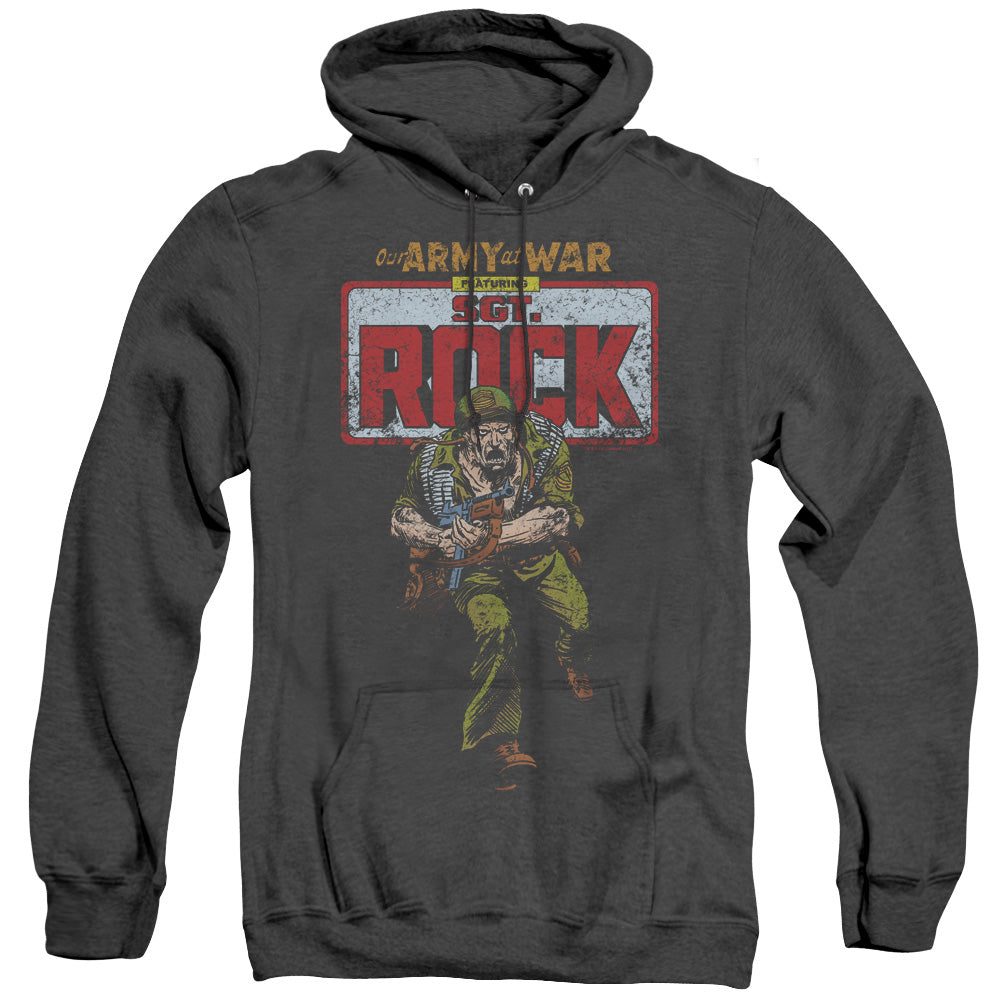 DC/SGT ROCK - ADULT HEATHER HOODIE - BLACK