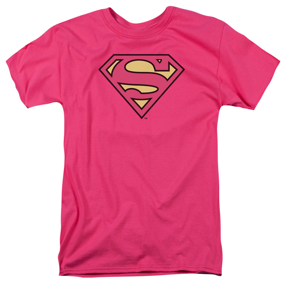 DC/SUPERMAN CLASSIC LOGO - S/S ADULT 18/1 - HOT PINK