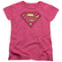 DC/SUPERMAN CLASSIC LOGO - S/S WOMENS TEE - HOT PINK