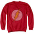 DC FLASH/FLASH LITTLE LOGOS - ADULT CREWNECK SWEATSHIRT - RED