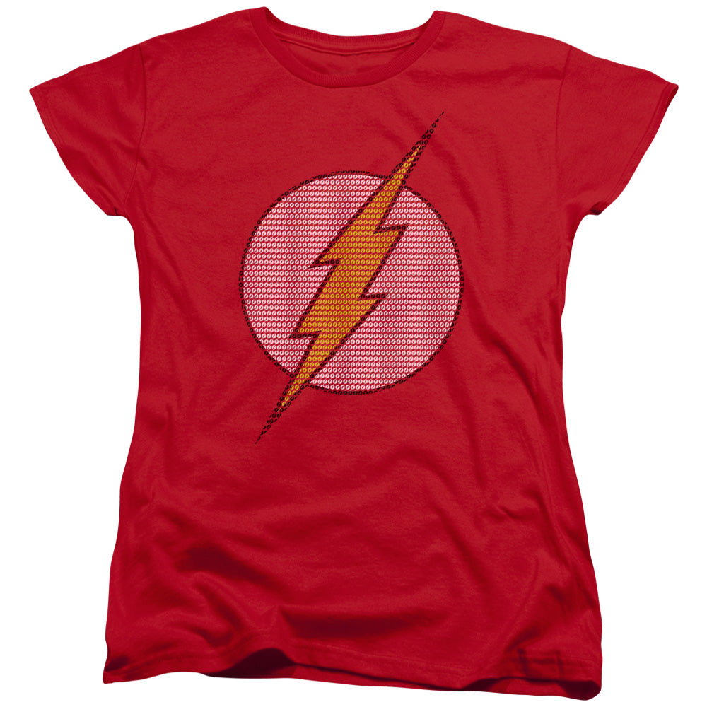 DC FLASH/FLASH LITTLE LOGOS - S/S WOMENS TEE - RED