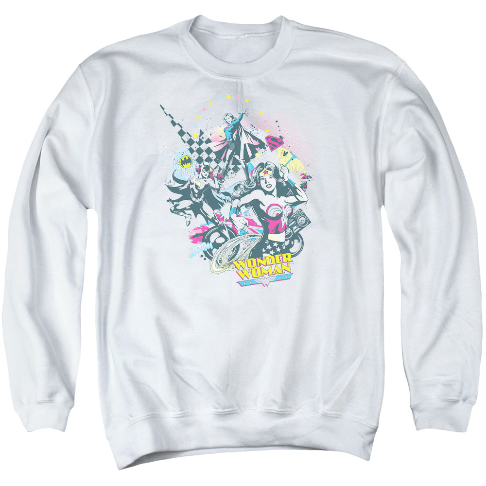 DC/POWER TRIO - ADULT CREWNECK SWEATSHIRT - WHITE