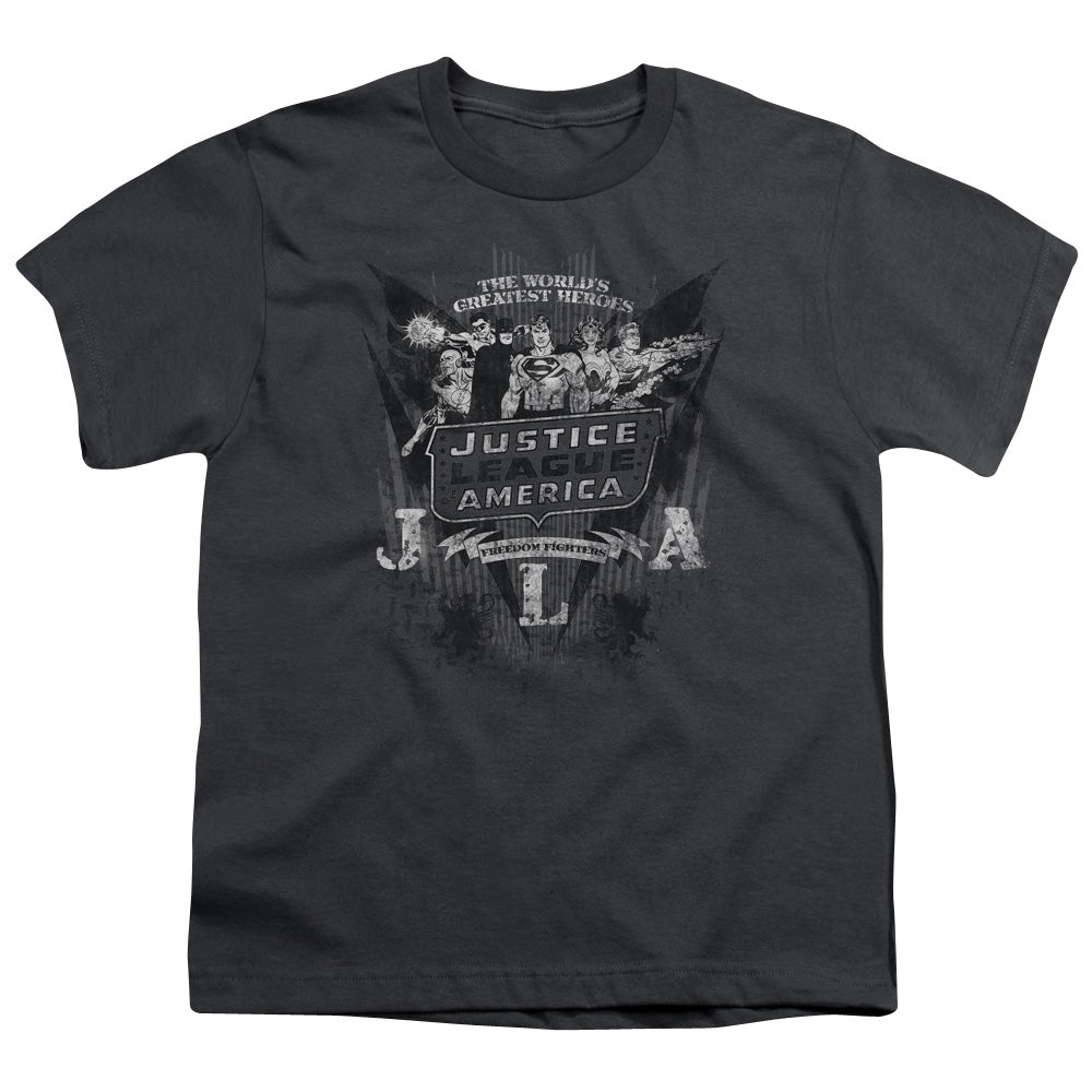 DC/GREATEST HEROES - S/S YOUTH 18/1 - CHARCOAL