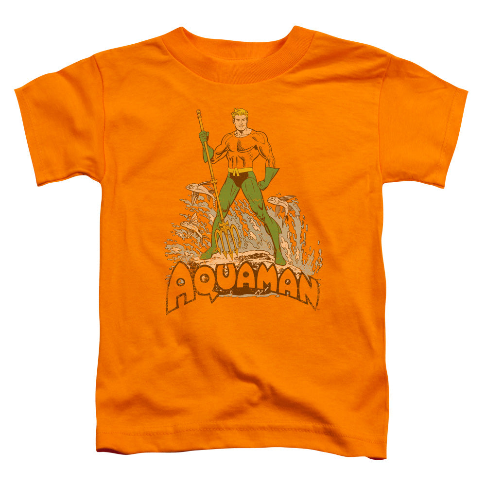 DC/AQUAMAN DISTRESSED - S/S TODDLER TEE - ORANGE