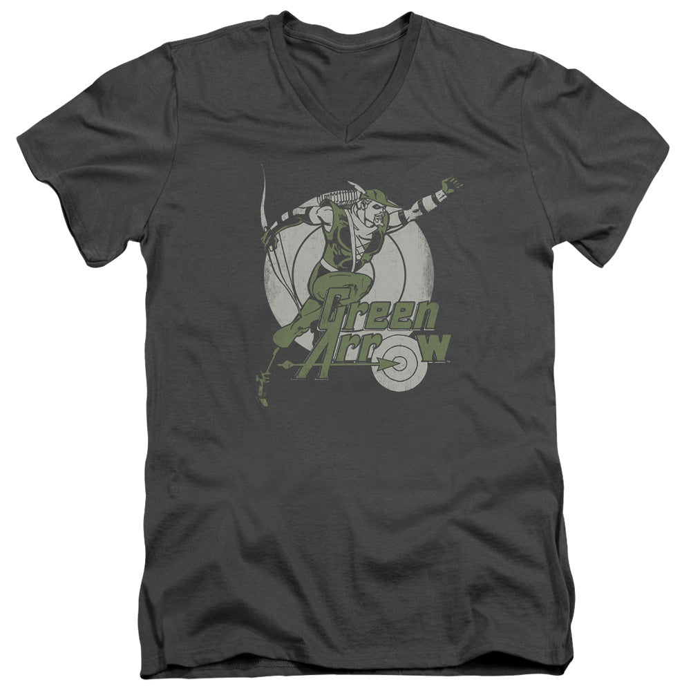 DC/RIGHT ON TARGET - S/S ADULT V-NECK 30/1 - CHARCOAL