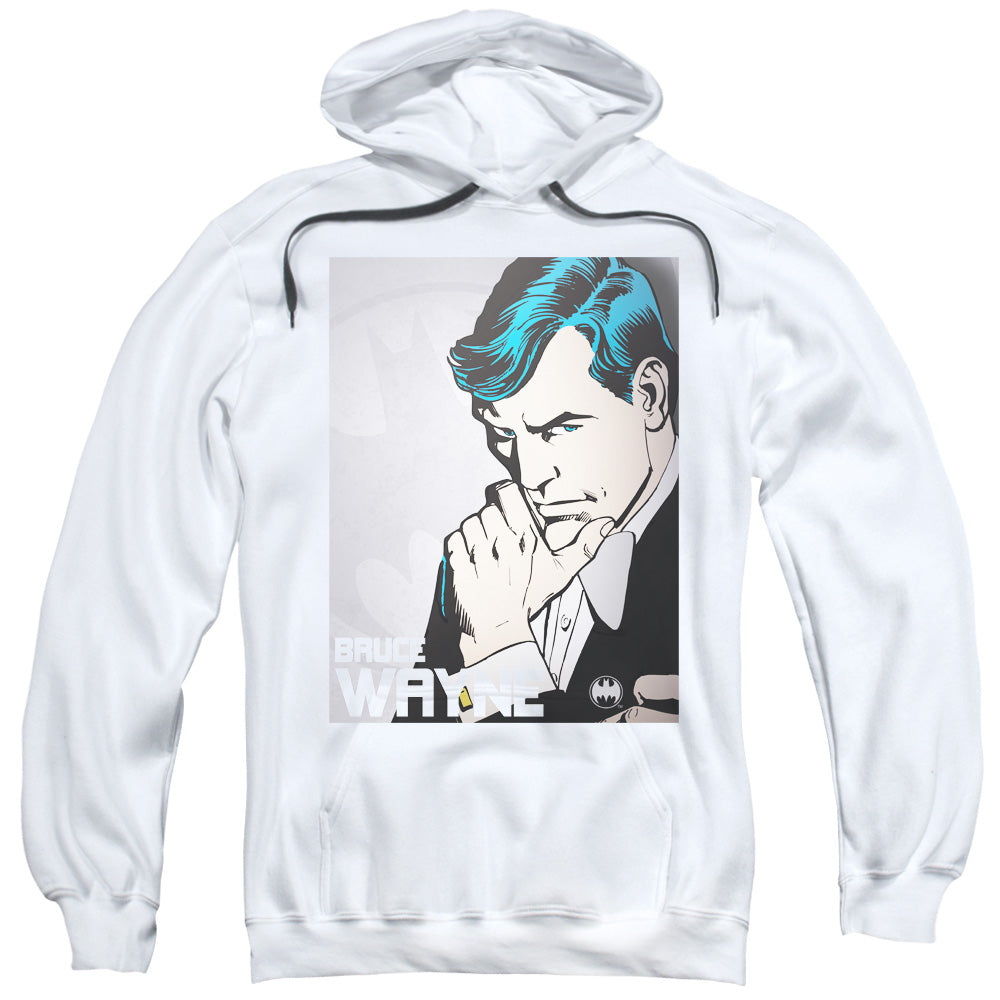 DC/BRUCE WAYNE - ADULT PULLOVER HOODIE - WHITE