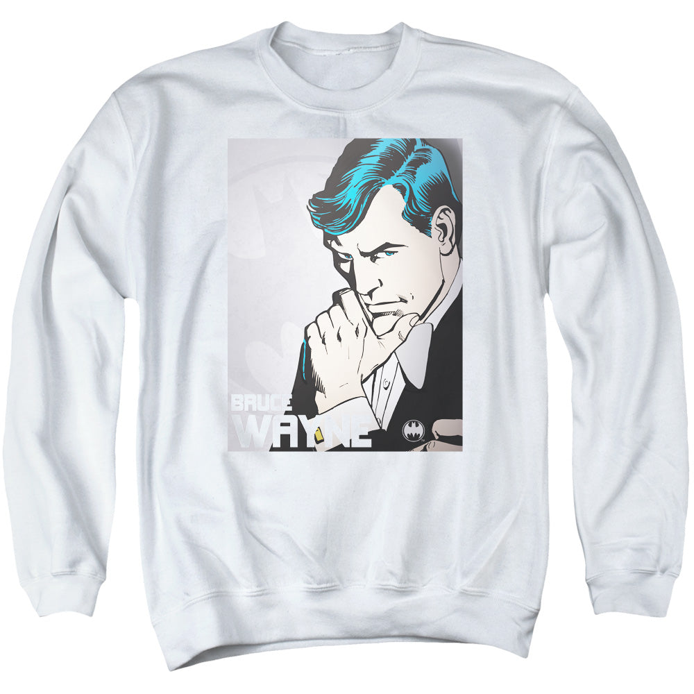 DC/BRUCE WAYNE - ADULT CREWNECK SWEATSHIRT - WHITE