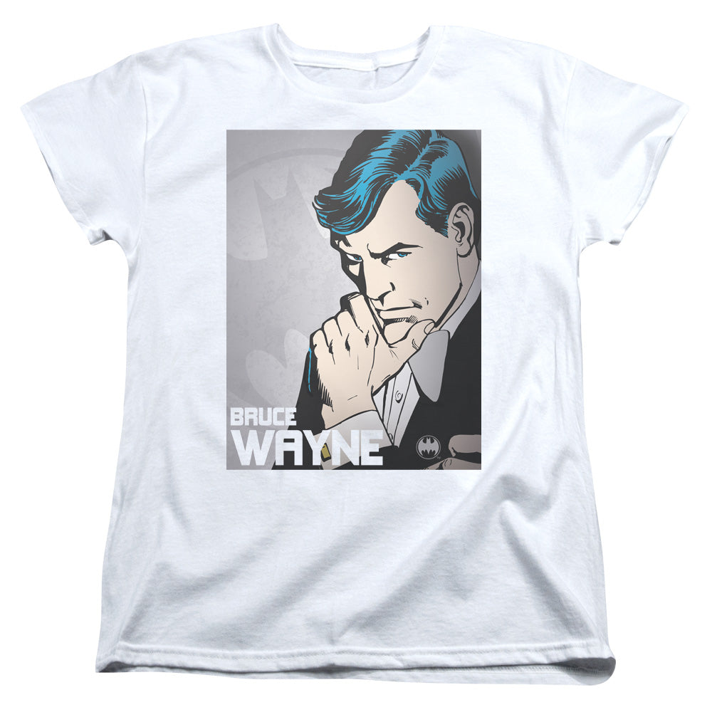 DC/BRUCE WAYNE - S/S WOMENS TEE - WHITE