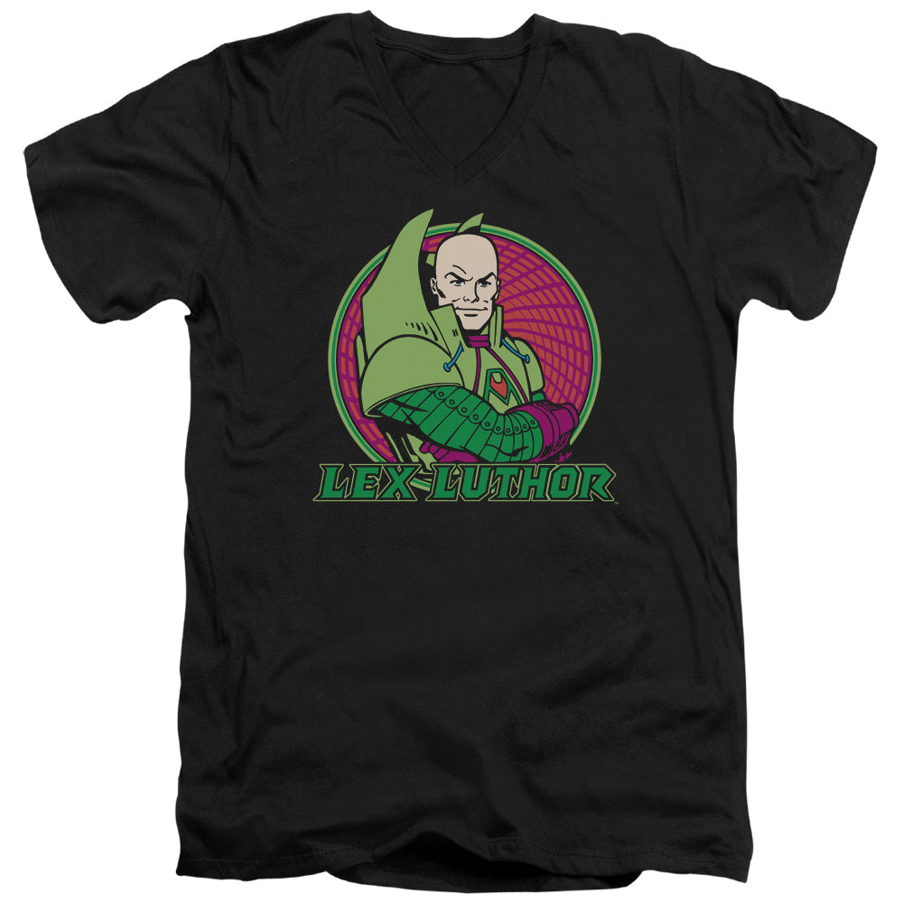 DC/LEX LUTHOR - S/S ADULT V-NECK 30/1 - BLACK