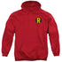 DC/ROBIN LOGO - ADULT PULLOVER HOODIE - RED