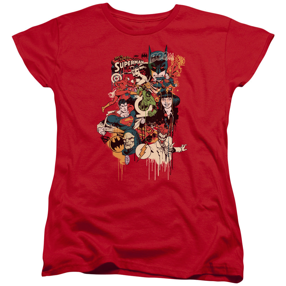 DC/DRIPPING CHARACTERS - S/S WOMENS TEE - RED