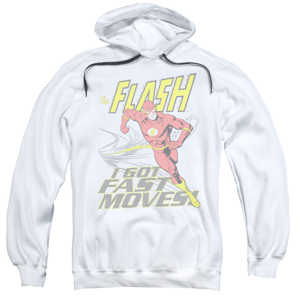 DC FLASH/FAST MOVES - ADULT PULLOVER HOODIE - WHITE