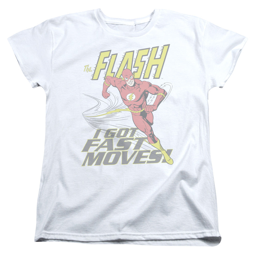 DC FLASH/FAST MOVES - S/S WOMENS TEE - WHITE