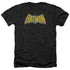 DCO/BATMAN NEON DISTRESS LOGO - ADULT HEATHER - BLACK