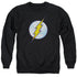 DC FLASH/FLASH NEON DISTRESS LOGO - ADULT CREWNECK SWEATSHIRT - BLACK