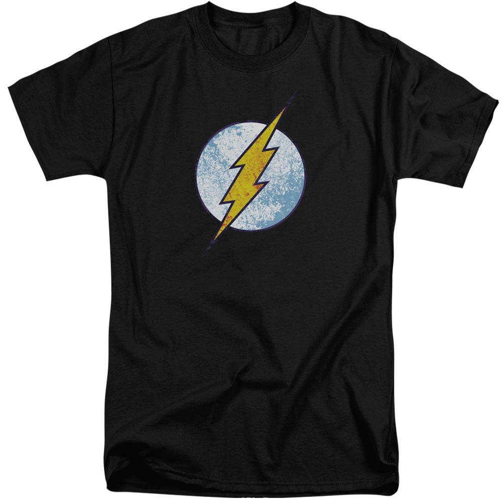 DC FLASH/FLASH NEON DISTRESS LOGO - S/S ADULT TALL 18/1 - BLACK