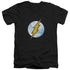 DC FLASH/FLASH NEON DISTRESS LOGO - S/S ADULT V-NECK 30/1 - BLACK