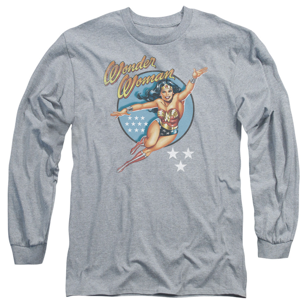 DCO/WONDER WOMAN VINTAGE - L/S ADULT 18/1 - ATHLETIC HEATHER