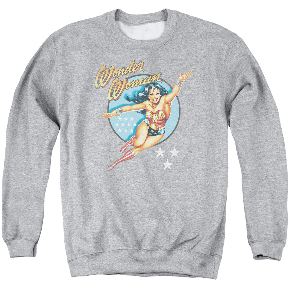 DCO/WONDER WOMAN VINTAGE - ADULT CREWNECK SWEATSHIRT - ATHLETIC HEATHER