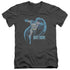 DCO/DESATURATED BATMAN - S/S ADULT V-NECK 30/1 - CHARCOAL