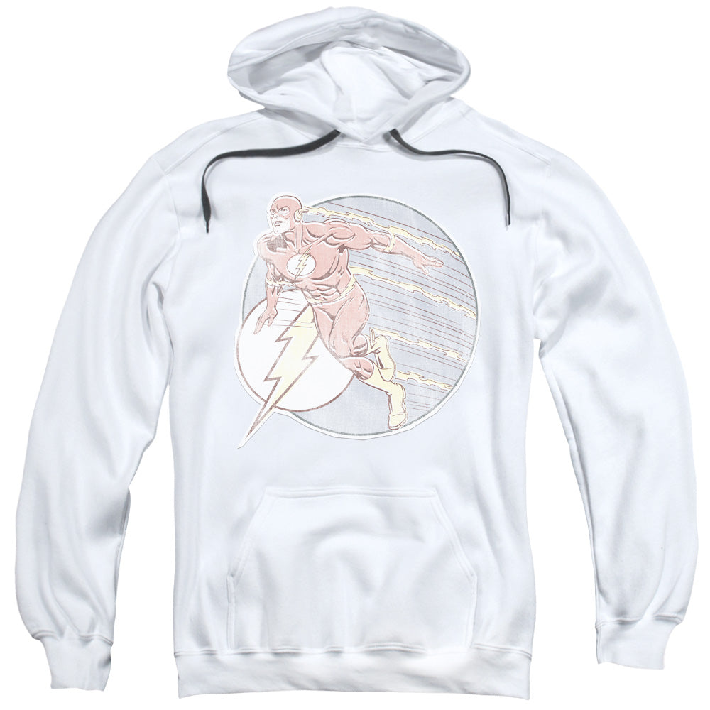 DC FLASH/RETRO FLASH IRON ON - ADULT PULLOVER HOODIE - WHITE