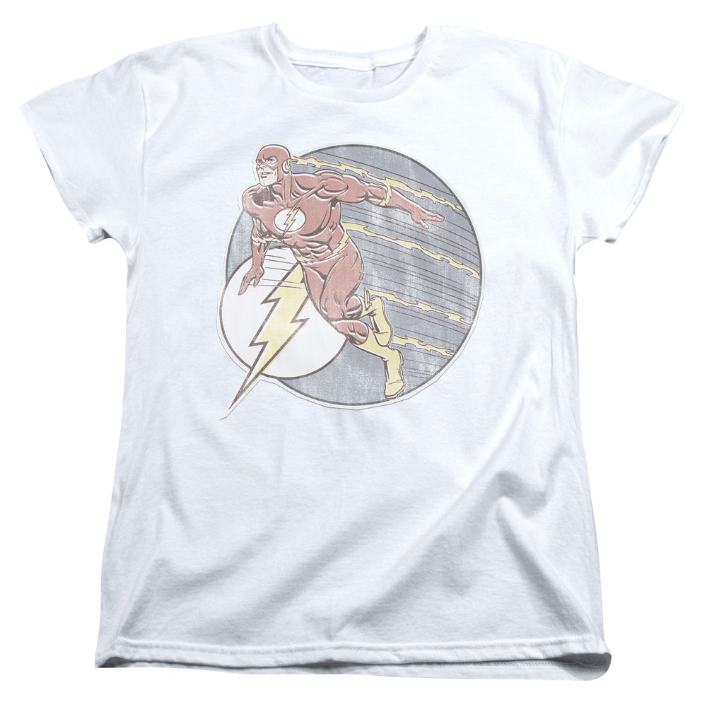 DC FLASH/RETRO FLASH IRON ON - S/S WOMENS TEE - WHITE