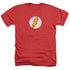 DC FLASH/ROUGH FLASH LOGO - ADULT HEATHER - RED