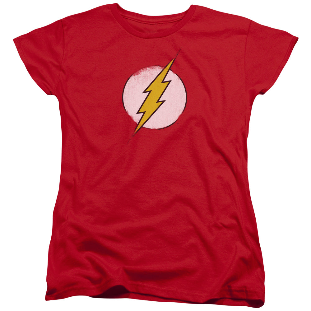 DC FLASH/ROUGH FLASH LOGO - S/S WOMENS TEE - RED