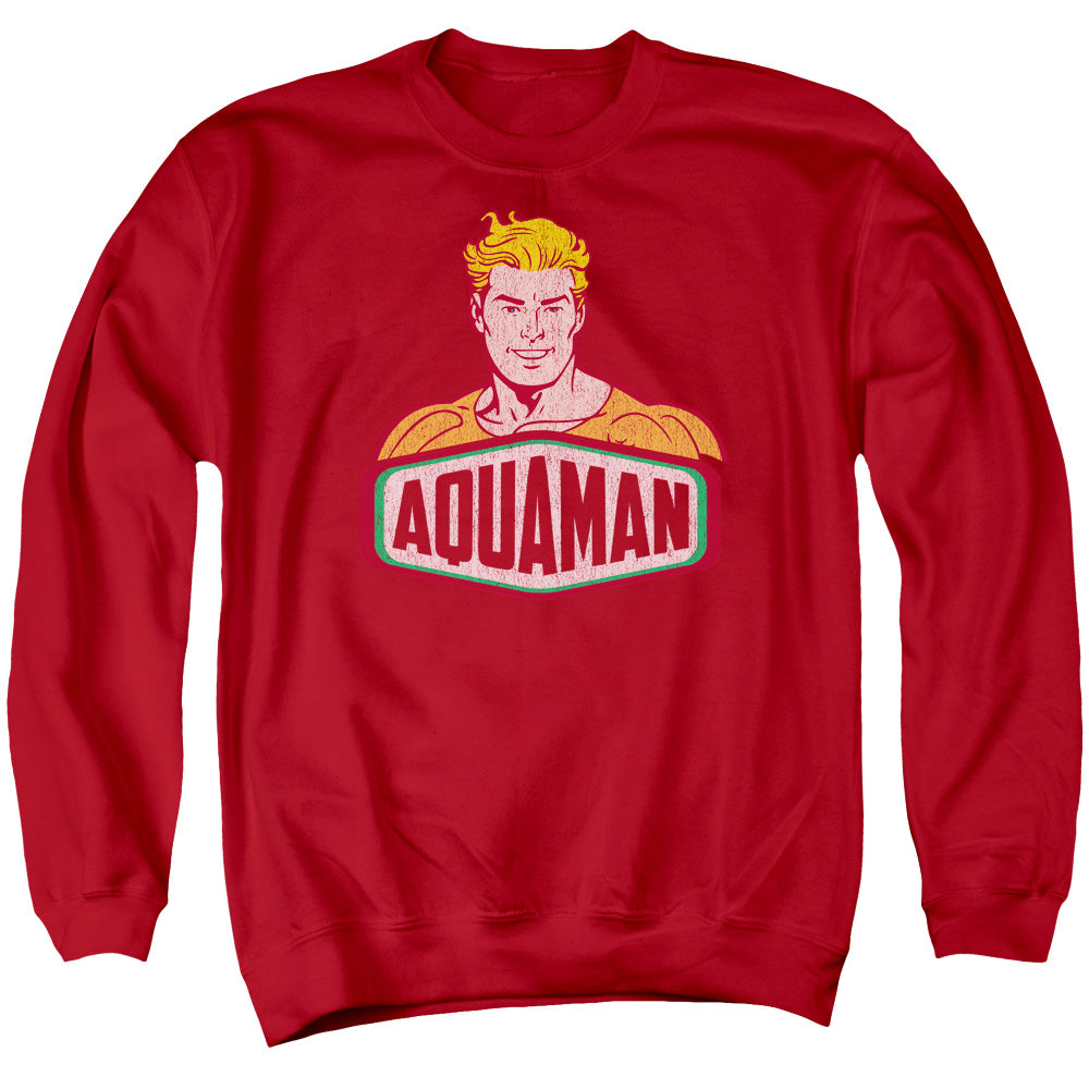 DCO/AQUAMAN SIGN - ADULT CREWNECK SWEATSHIRT - RED